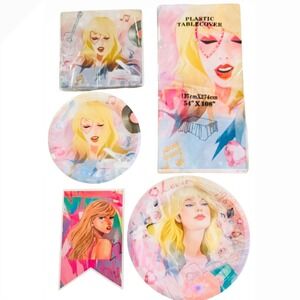 Taylor Swift Birthday Party Supplies Tableware Set Plates‎ Napkins Tablecover